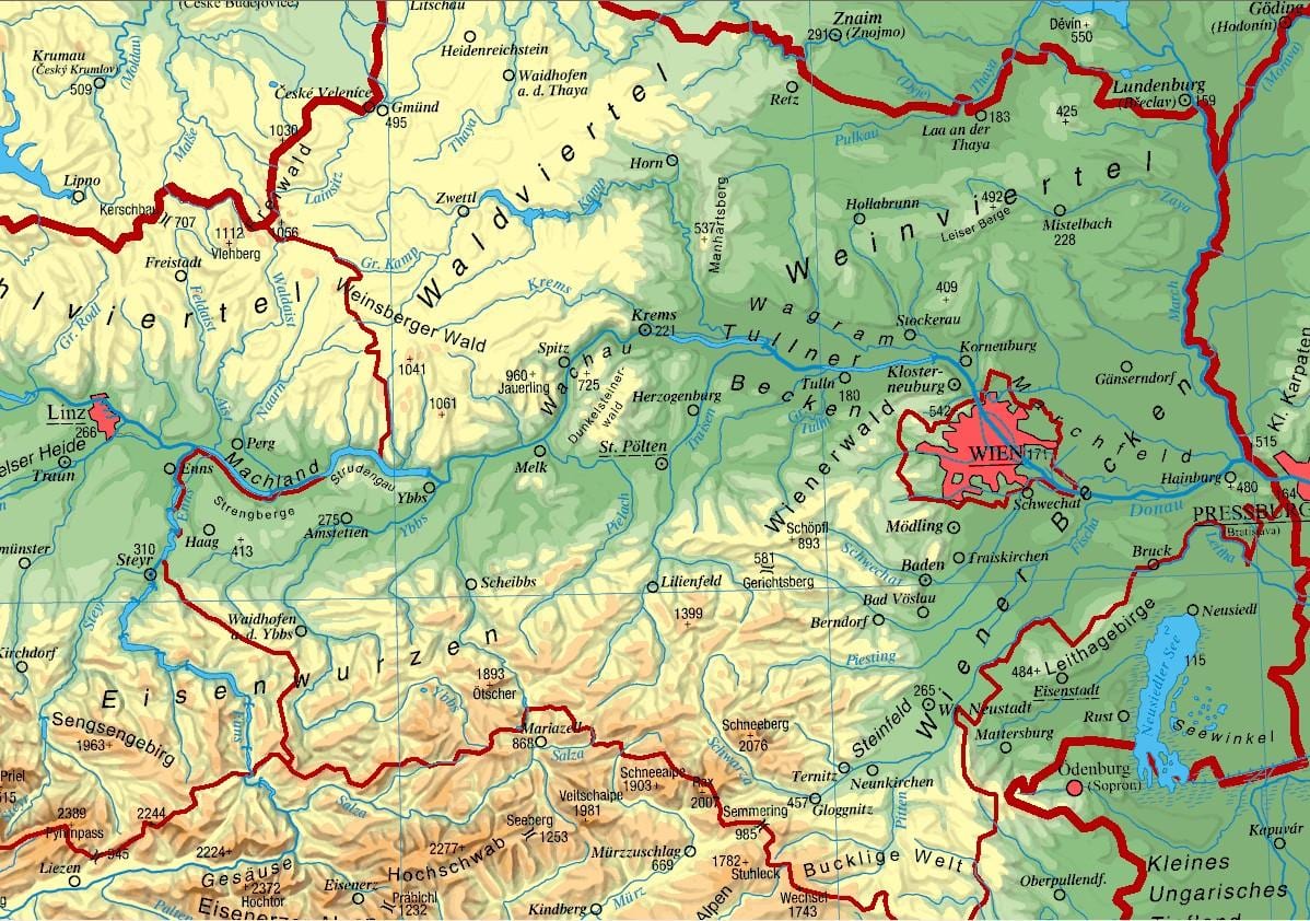 térkép alsó-ausztria
