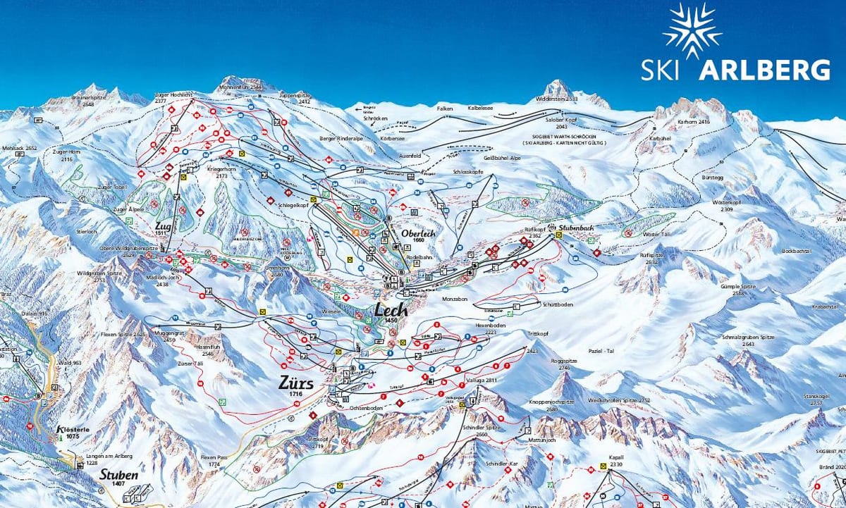 térkép arlberg, ausztria