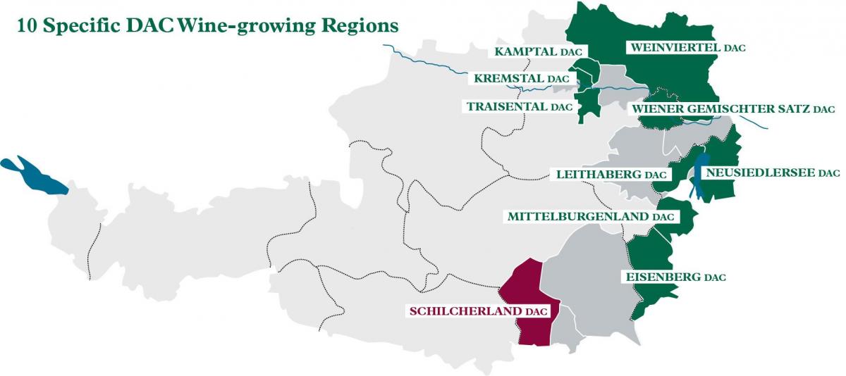 osztrák bor régiók térkép