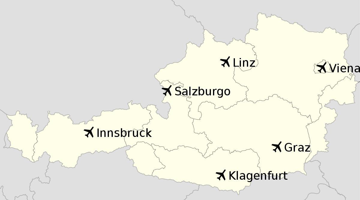 repülőterek ausztriában térkép