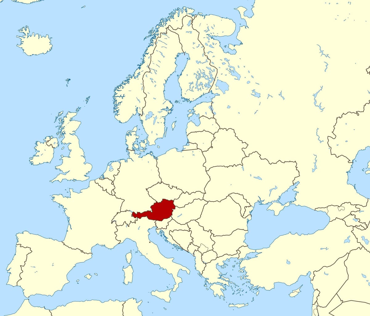 a térkép ausztria
