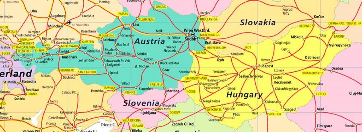 ausztria vasúti térkép