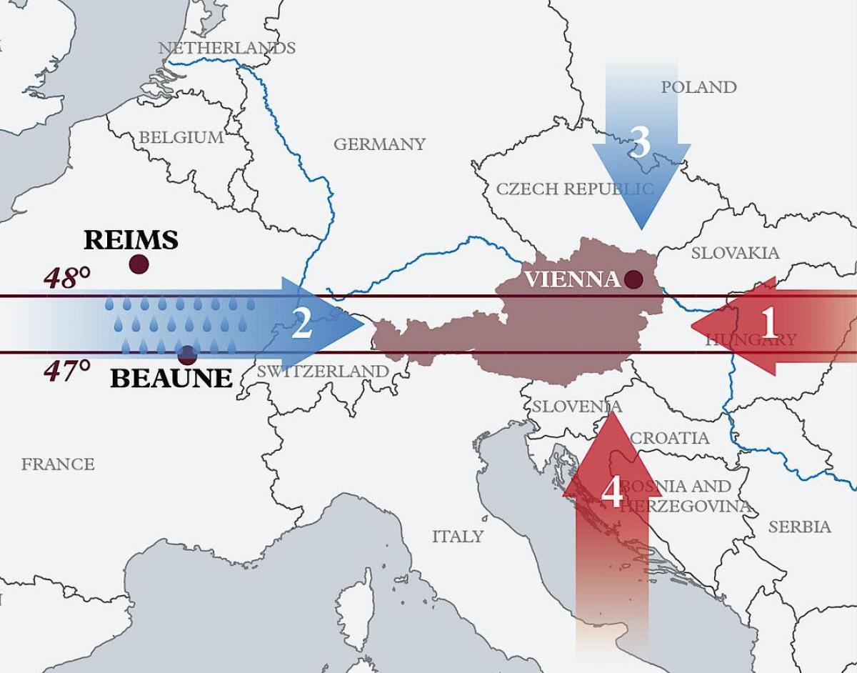 térkép ausztria éghajlat