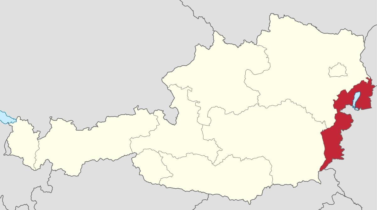 térkép burgenland ausztria