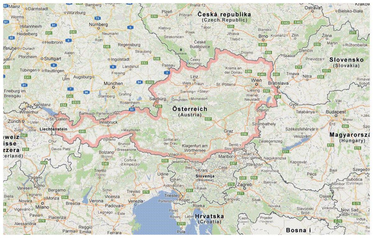osztrák határok térkép