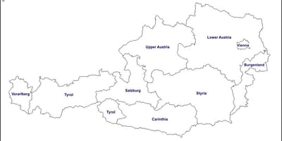 Üres térkép ausztria