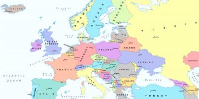Európa térképe mutatja, ausztria
