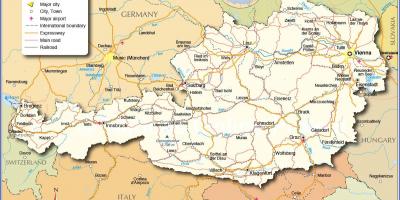 Térkép az osztrák városok