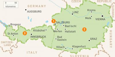 Egy térkép ausztria