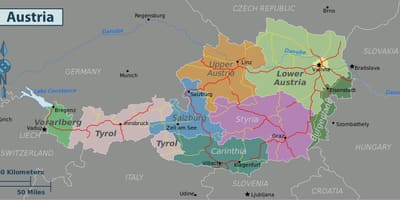 Ausztria látnivalók térkép