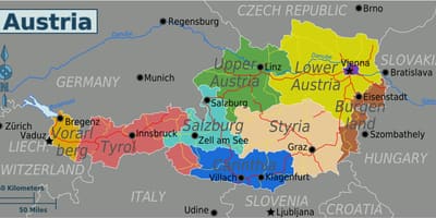 Térkép osztrák államok