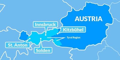 Térkép térkép tiroli régió ausztria
