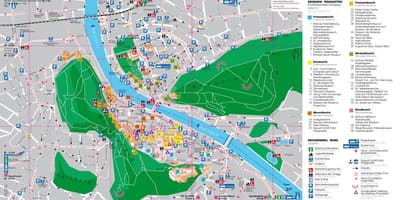 Térkép, turista térkép, salzburg, ausztria